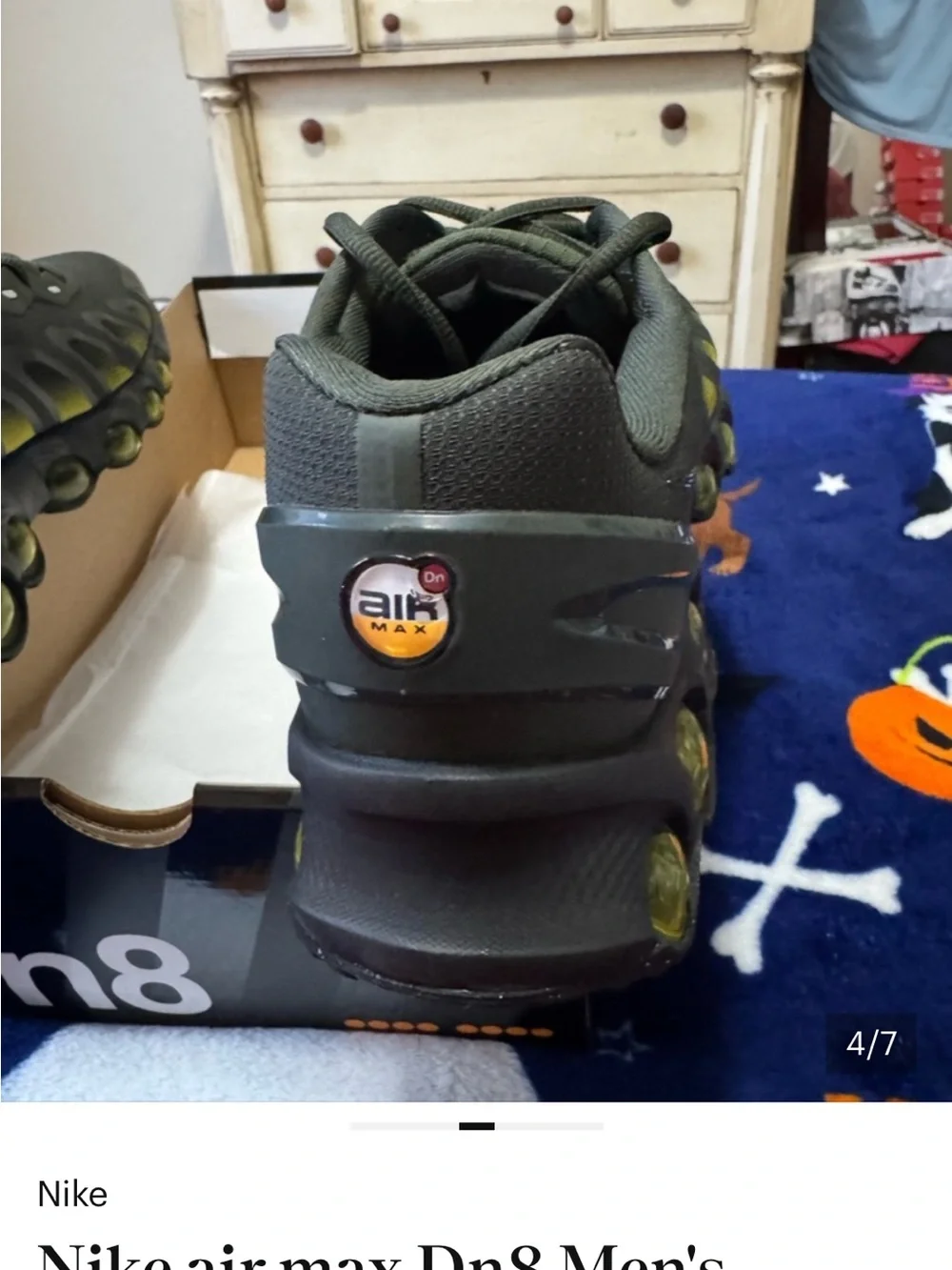 Men’s Nike Air Max DN8 Olive Green and Yellow Athletic Sneakers